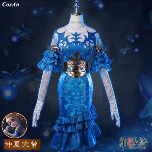 New Arrival Game Identity V Emily Dale Cosplay Costume Elegant Blue Formal Dress Female Halloween Party Role Play Clothing S-XL