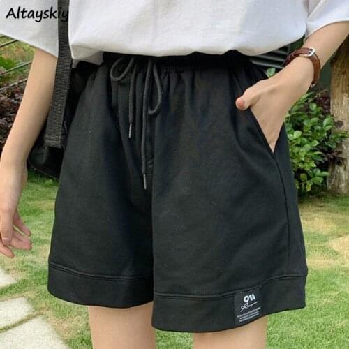 Solid Shorts Women Drawstring Japanese Style Soft Cozy Hot Sale Loose Harajuku All-match Summer College Student Female Bottom