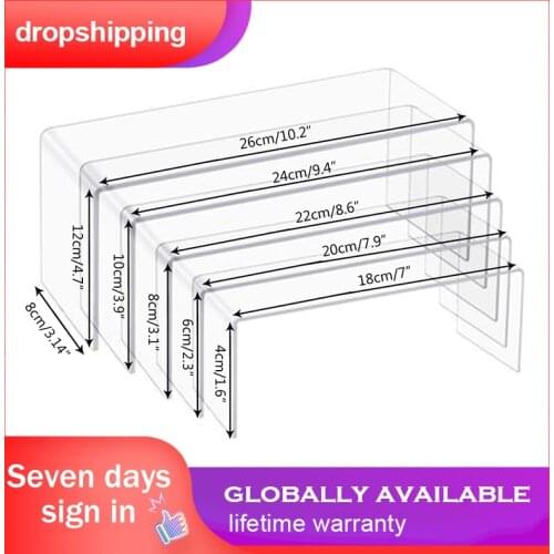 1 Set Of Display Stands 5Pcs/set 3mm Acrylic Display Stand Jewelry Showcase Storage Rack Shelf Holder