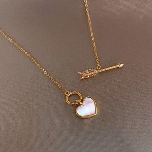 Simple Style Gold Color Casual Choker Necklace For Women Geometric Heart Coin Lock Pendant Necklaces Jewelry Gift