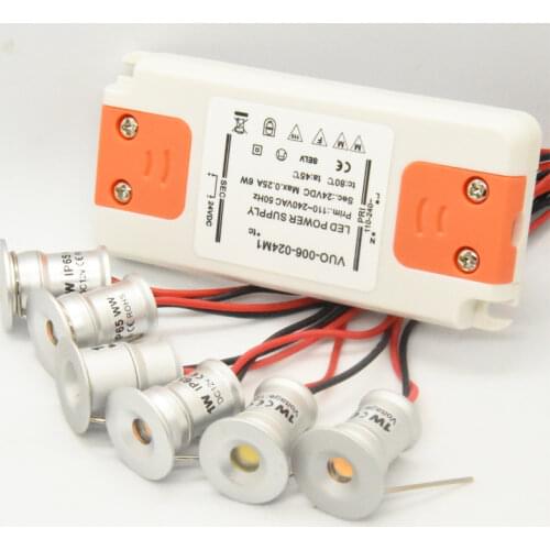 0-10V Dimmable 1W 100Lm DC12V 80Ra 15mm Mini Led Spotlight CE RoHS Christmas IP65 Stair Cabinet Red Green Blue Spot Lighting