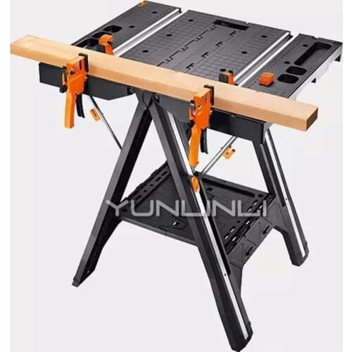 Folding Woodworking Saw Table & Sawhorse Portable & Multi-function Working Table With Quick Clamps And Holding Pegs WX051