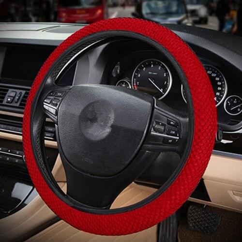 Universal 15'' Car Steering Wheel Cover Flax Cloth Auto Anti-Slip Sweat Breathable Anti-Slip Warm in Winter and Cool in Summer
