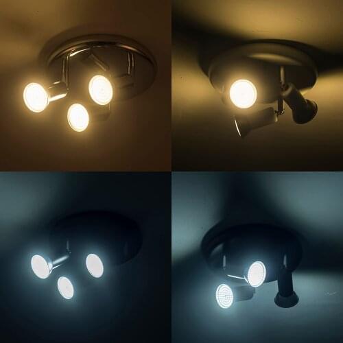 Rotatable 3 Heads showcase Ceiling Spot Lamp for home corridor lighting with body color chosing