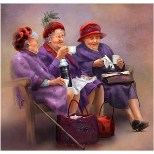 Embroidery Counted Cross Stitch Kits Needlework - Crafts 14 ct DMC Color DIY Arts Handmade Decor - Wearing Purple