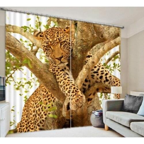 Tiger leopard print Luxury Blackout 3D Window Curtain Living Room kids Bedroom Drapes Cortina Rideaux Customized size pillowcase
