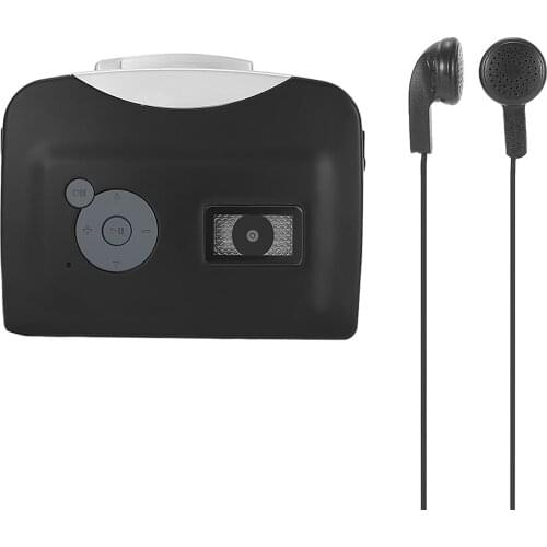 Cassette Tape-to-MP3 Converter Save into USB Flash Disk Auto Partition Standalone Recorder w/ Earphone Black