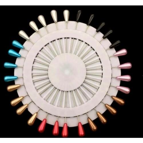 Pearl Hijab Pins Muslim Hijab Brooches For Women Water Drop Pearl Scarf Clips Clothing Accessories