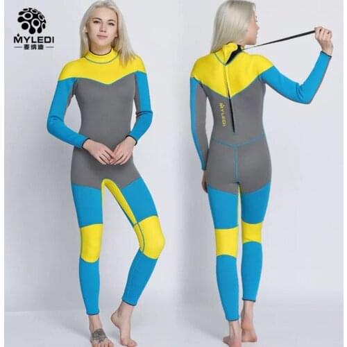 Womens Spearfishing Wetsuit 3MM Neoprene SCR Superelastic Diving Suit Waterproof Warm Professional Surfing Wetsuits Full Suit