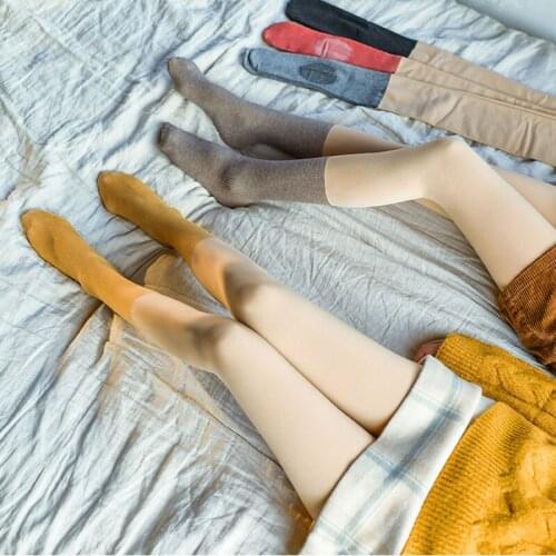 2020 Winter Warm Pantyhose Tights High Elastic Waist Cashmere Thick Stockings Patchwork Female Candy Color Tights Gift For Women