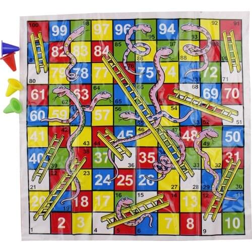 1 Set Snake Ladder Educational Kids Children Toys Interesting Board Game Set Portable Flying Chess Board Family Board Game