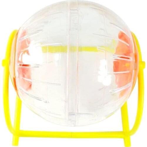 1pc Creative Small Pet Toy Hamster Ball Portable Small Animal Running Ball With Stand Interactive Toys Pet Supplies