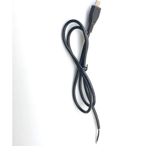 1 pcs high quality 70cm Black micro Usb Male Plug 2 wire Power Cable Cord stripped Maximum current 3A for Raspberry pie DIY