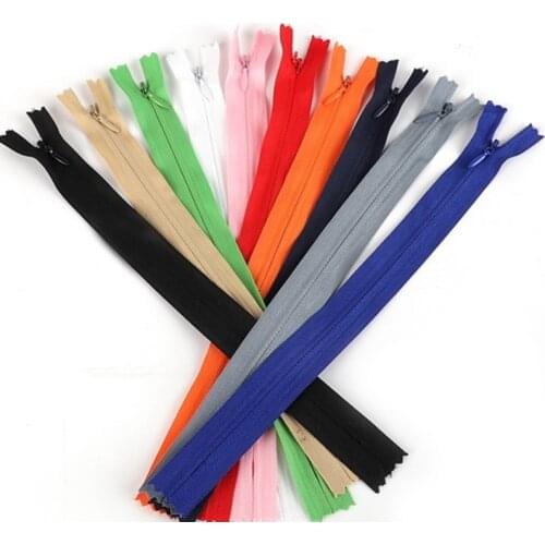 10pcs/bag 20cm 25cm 30cm 35cm 40cm 45cm 50cmLong Invisible Zippers DIY Nylon Coil Zipper For Sewing Clothes Accessory