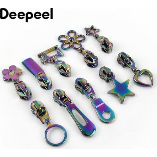 10pcs Deepeel Zipper Sliders for 5# Nylon Zippers DIY Zip Head For Sewing Bag Pocket Zips Repair Kits Replacement Tailor Tools