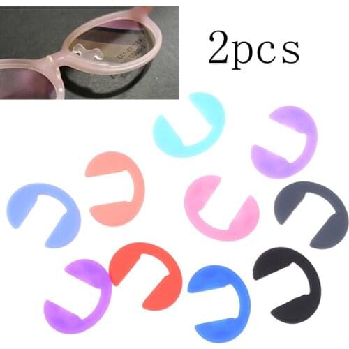 2Pcs U Shape Anti-Slip Nose Pad Silicone Stick On Pad Eyeglass Sunglasses Eye Glasses Accessories