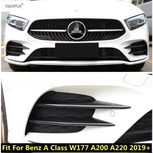 Lapetus Accessories For Benz A Class W177 A200 A220 2019 - 2021 ABS Front Fog Lights Lamp Eyelid Eyebrow Strip Cover Kit Trim