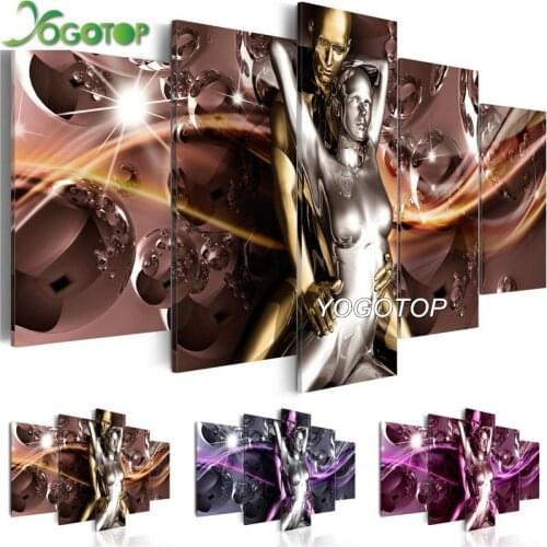 YOGOTOP DIY Diamond Painting Cross Stitch Full Embroidery 5D Square/Round Drill Mosaic Wall Art Abstract sexy couple 5pcs ML689