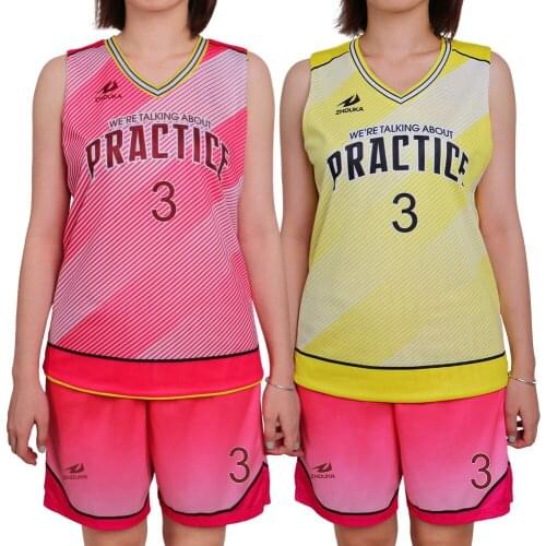 Basketball jersey wear on both side basketball shirts quick dry breathable basketball uniform for women