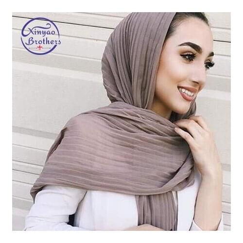 Big size 90*180cm high quality crumple bubble chiffon solid crinkled shawls pleat headband hijab muslim wraps scarves/scarf