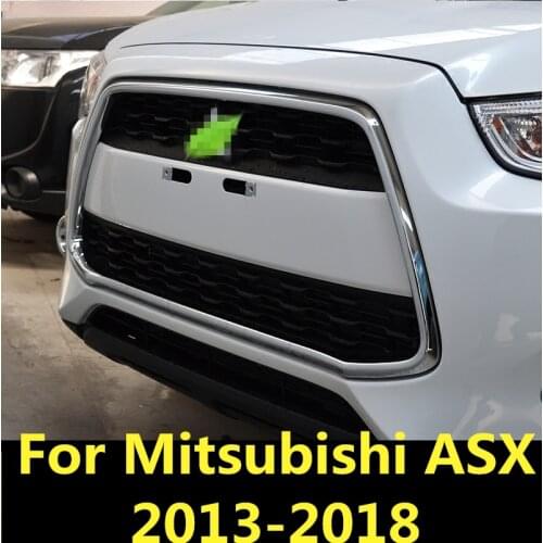 For Mitsubishi ASX 2013-2018 ABS Chrome Front engine bumper grille upper central decorative bright frame Auto Accessories