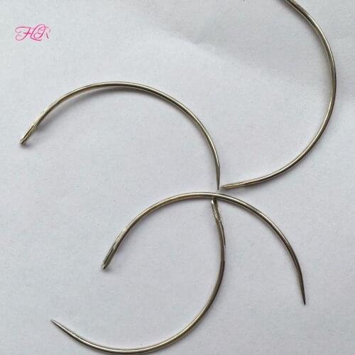 100pcs C type Needle of Weaving Stainless Quality Curved Hair Needles For Sewing Hair Weft