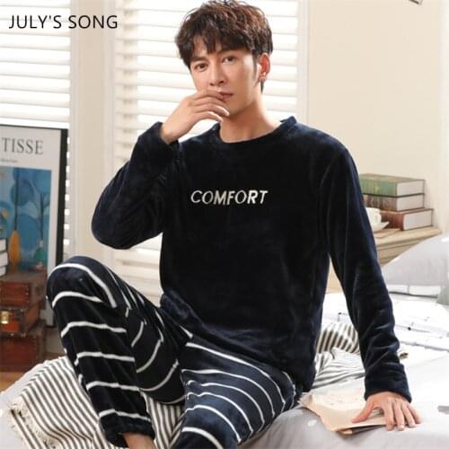 Мужские теплые пижамы JULY'S SONG China At AliExpress
