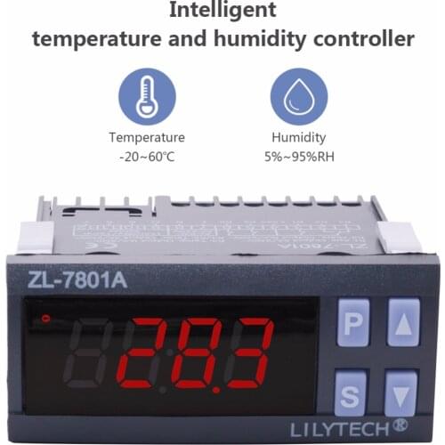 ZL-7801A Digital Temperature and Humidity Controller AC100 ~ 240V Incubator Controller for Incubator Climate,Chamber,Warehouse