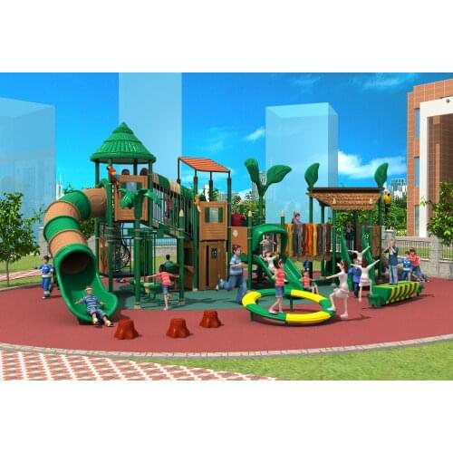 Woods series amusement outdoor combined slide playground YLW022