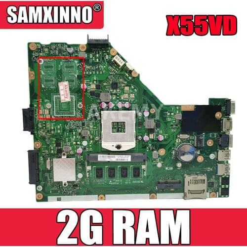 Akemy Laptop motherboard For Asus X55VD X55C X55CR X55V Mainboard SLJ8E REV.2.2 With 2G RAM