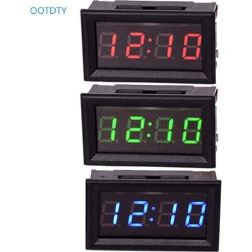 LED DIY Vehicle Electronic Clock KIT Car Motorcycle Timer LED Digital Display Power-off Memory DC4.5-30V Red Green Blue