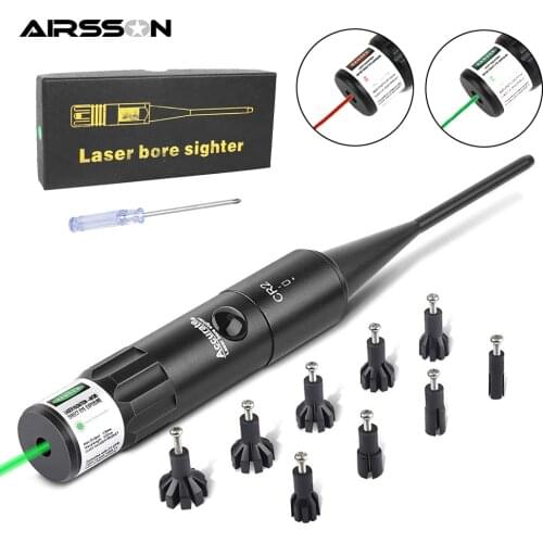 Tactical Laser Bore Sight Kit Green Red Dot Laser Boresighter with Button Switch for .17 to .54 Caliber Rifle Airsoft Hunting