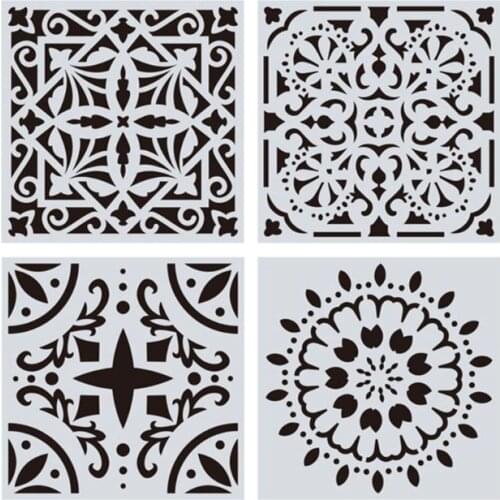 2021 New 16pcs/set Mandala Stencils DIY Drawing Template Wall Painting for Wood Tile Rock