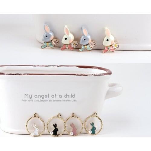 Newest 30pcs/lot animals cartoon rabbits decoration geometry rounds/bunny shape alloy floating locket charms diy jewelry pendant