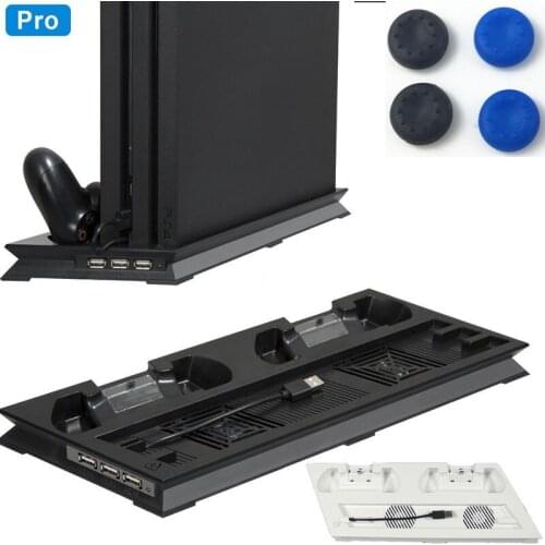PS4 Pro Cooling Fan Cooler Vertical Stand Base Controllers Charging Dock Station for Sony Playstation 4 Pro Console Accessories