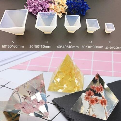 3D Transparent Pyramid Silicone Mould DIY Crystal Epoxy Resin Mould Handmade Craft Jewelry Making Tools Dried Flower Decoration