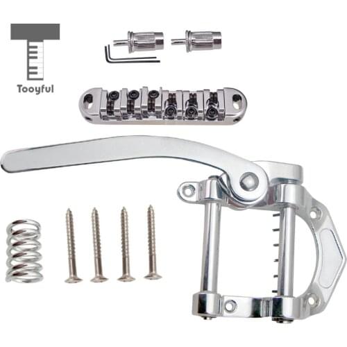 1 Set Ajustable Metal B5 Tremolo Bridge Tailpiece and Roller Saddle Locking Bridge for LP SG Guitar Replacement Parts Accessory