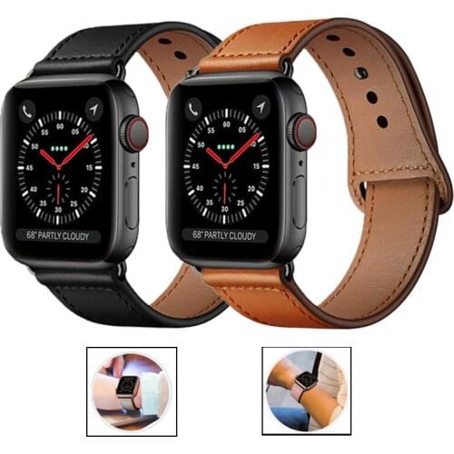Leather loop strap For apple watch band 44mm 40mm 42mm 38mm series 6/5/SE/4/3/2 iwatch Accessories 44 mm leather watchband