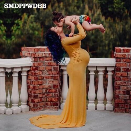 SMDPPWDBB Maternity Photography Props Maternity Dress Long Sleeve Maternity Gown Dress Mermaid Style Baby Shower Dress Plus Size
