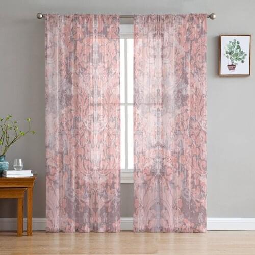 Indoor Tulle Curtains Chinese Pattern Mottled Girls Bedroom Exquisite Voile Curtain Living Room Kitchen Chiffon Fabric Curtains