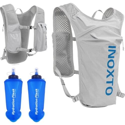 Light Waterproof Riding Bicycle Vest Backpacks 2pcs 500ml Soft Water Bottle Bag Men Cycling Hydration Rucksack Backpack XA112Q