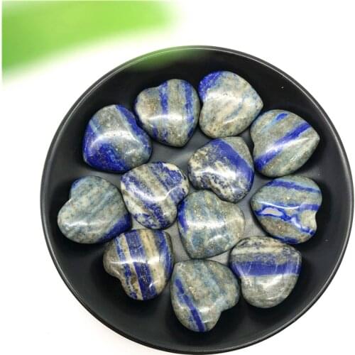 1/2pcs Natural Lapis Lazuli Heart Shaped Crystal Gemstone Healing Chakra Polished Natural Stones and Minerals