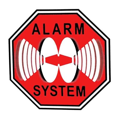 1 Pcs Fashion High-quality ALARM SYSTEM Car Sticker Water Proof Decal PVC Graphical 10.3CM*10.3CM