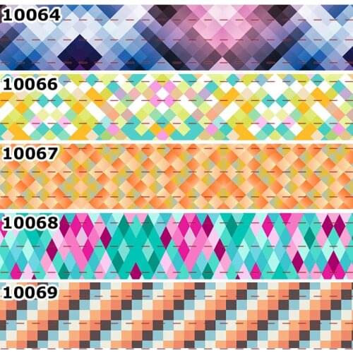10yards - different sizes - colorful lattice printed grosgrain jewel ribbon /19079977