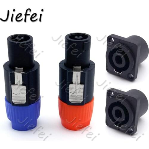 4set 4 Poles NL4FC Speakon Male Plug+4 Pin Powercon Female Panel Mount Professional Power Plug Jack Socket Connector
