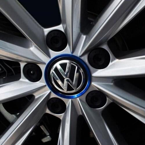 4pcs Car modified wheel hub decorative Circle Colorful aluminum alloy ring sticker for VW Volkswagen Golf Polo jetta car styling