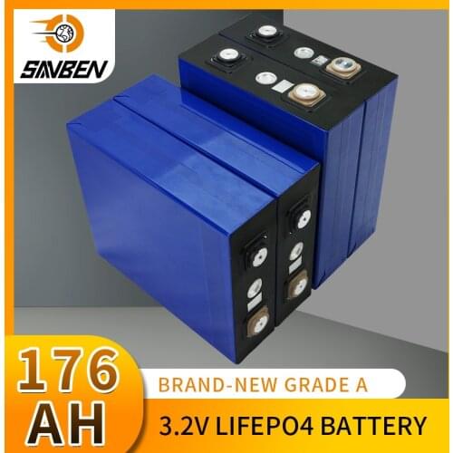 PWOD 4PCS 3.2V Lifepo4 Battery 176AH Brand NEW Lithium Iron Phosphate Form Cell Pack For Solar System RV EU US Tax Free