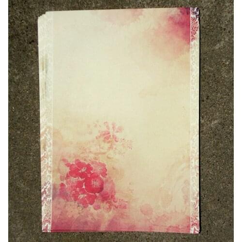 80pcs paper letter set Chinese style Souvenirs gifts writing vintage retro ancient Ink painting red flower storage high quality