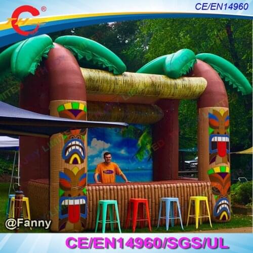 Free air shipping to door! 3x4.5x4.5mH Beach Party Inflatable Tiki Bar Exhibition Serving bar Inflatable Pub Tent for sale