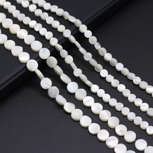 6/8/10mm Natural White Seashell Loose Spacer Beads Jewelry Accessories for Bracelet Necklace Round Shape Making Girls Crafts